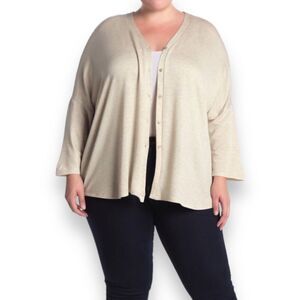 Beige V Neckine Button Down Super Soft Cardigan NEW